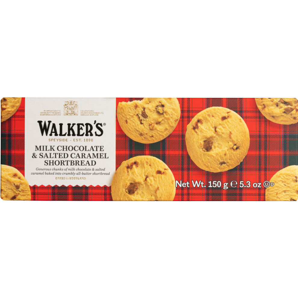 Walker's Milk Chocolate & Salted Caramel Shortbread 150G