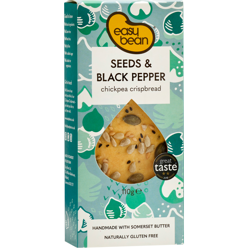 Easy Bean Seeds & Black Pepper - Chickpea Crispbread 110G