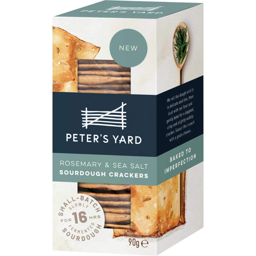 Peter's Yard Rosemary & Sea Salt Sourdough Crackers 90G