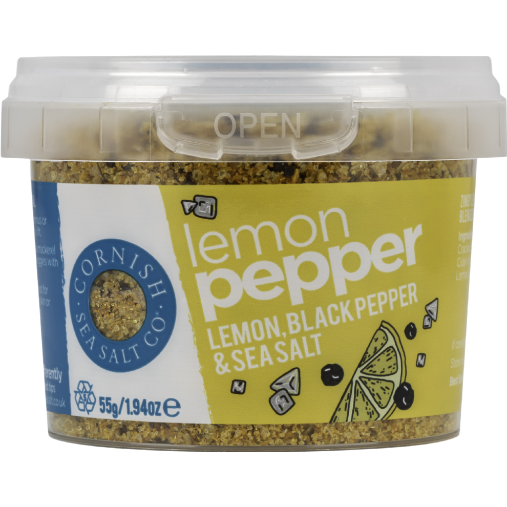Cornish Sea Salt Co. Lemon Pepper - Lemon, Black Pepper & Sea Salt 55G