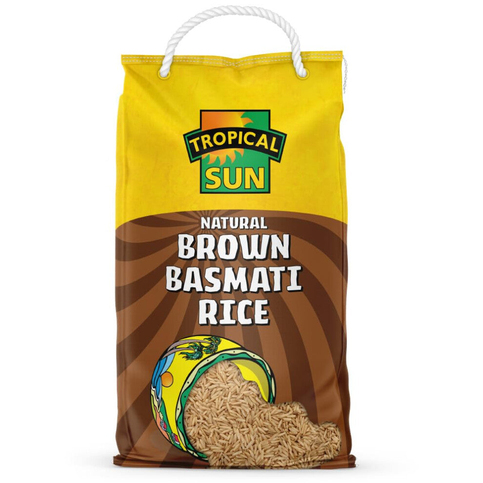 Tropical Sun Natural Brown Basmati Rice (Wholegrain), 5KG Bag | Nutritious & Aromatic Basmati Rice | Perfect for Healthy Meals | Ideal for Everyday