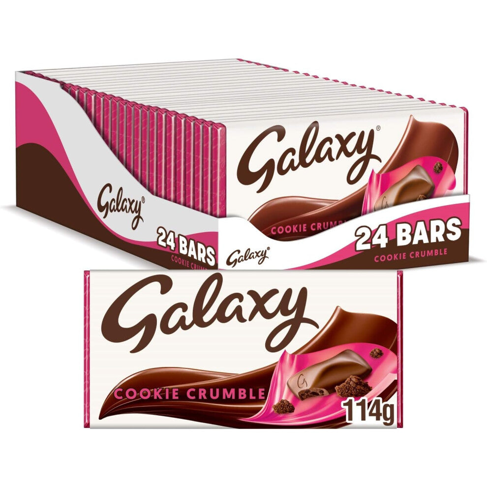 Galaxy Cookie Crumble Chocolate Bar Bulk Box 24 x 114g