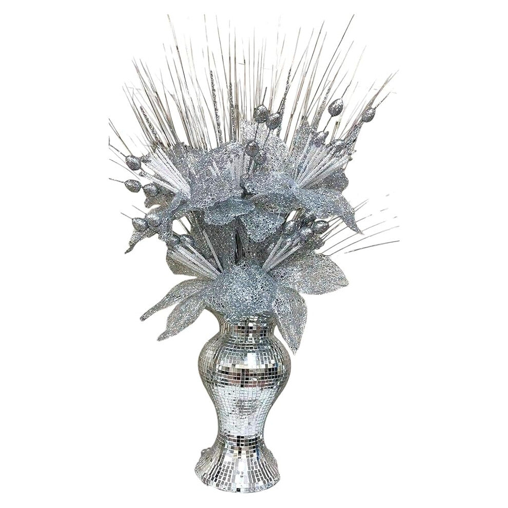 Silver Mirrored Ceramic Vase 25cm