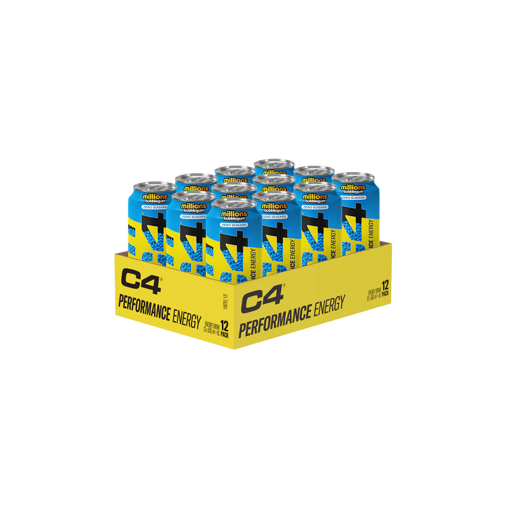 C4 Energy Drink Zero Sugar Millions Bubblegum Flavour Drink 12x 500ml