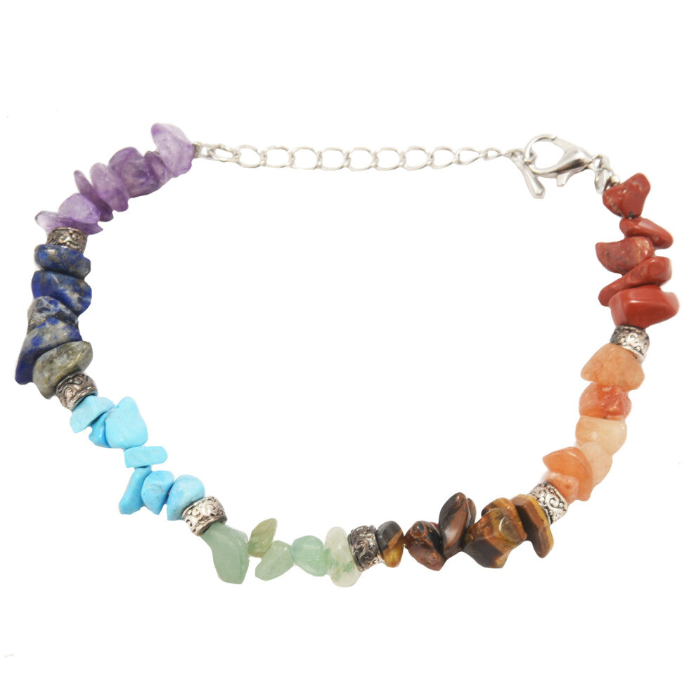 Bracelet Reiki Natural Stone 7 Chakra Bracelets Healing Crystal Bracelet Chipped Gravel Beads Gifts for Women