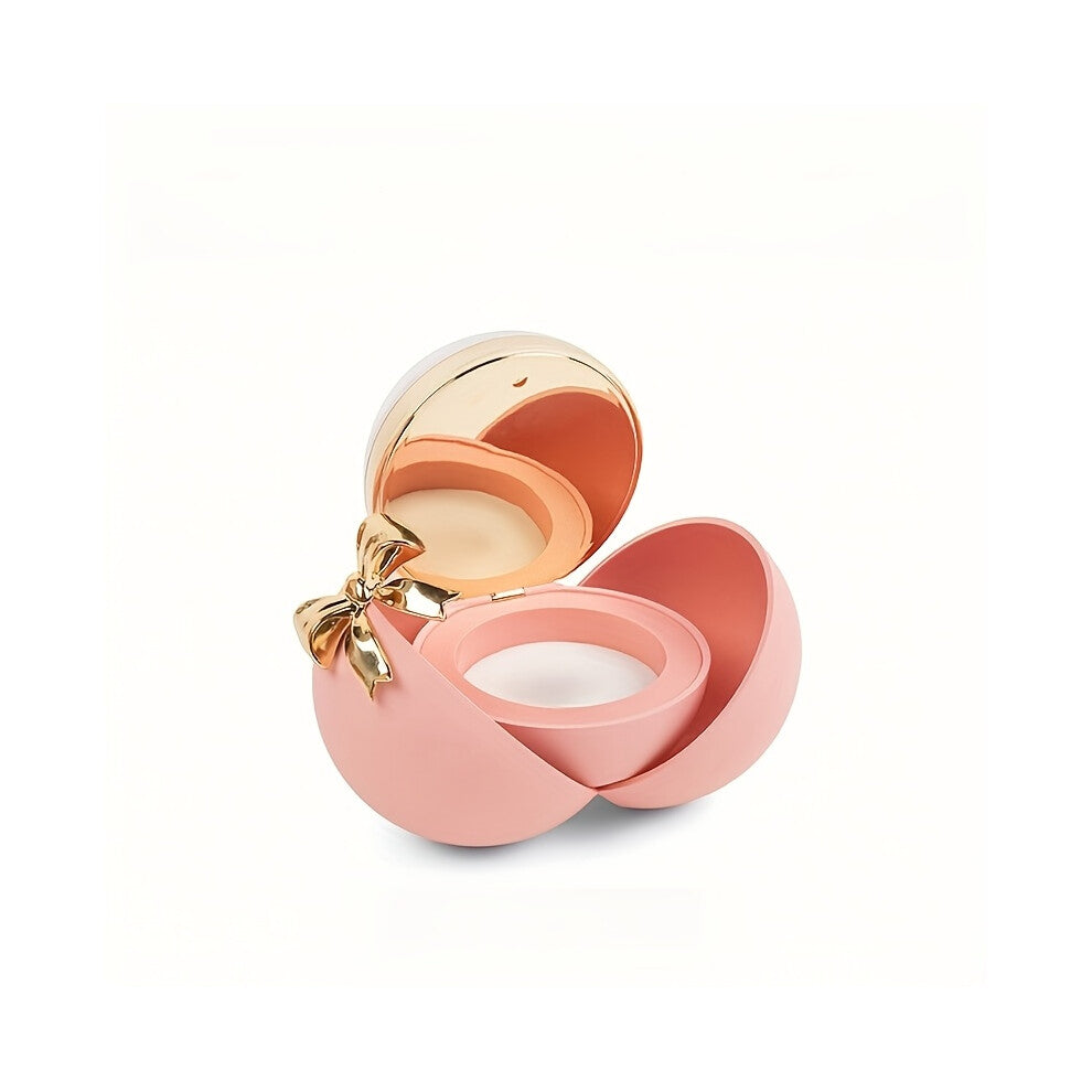 (Pink) Ball-shaped bow jewelry box, metal desktop display cabinet for rings and necklaces, Valentine's Day proposal gift box