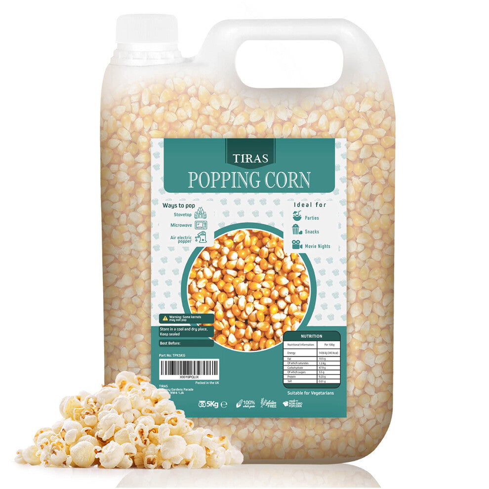 TIRAS Popping Corn Kernels USA Popcorn Seeds - Popcorn Kernels for Popcorn Maker, Air Popper, Stove-top & Microwave - Non GMO - Nut, Dairy & Gluten