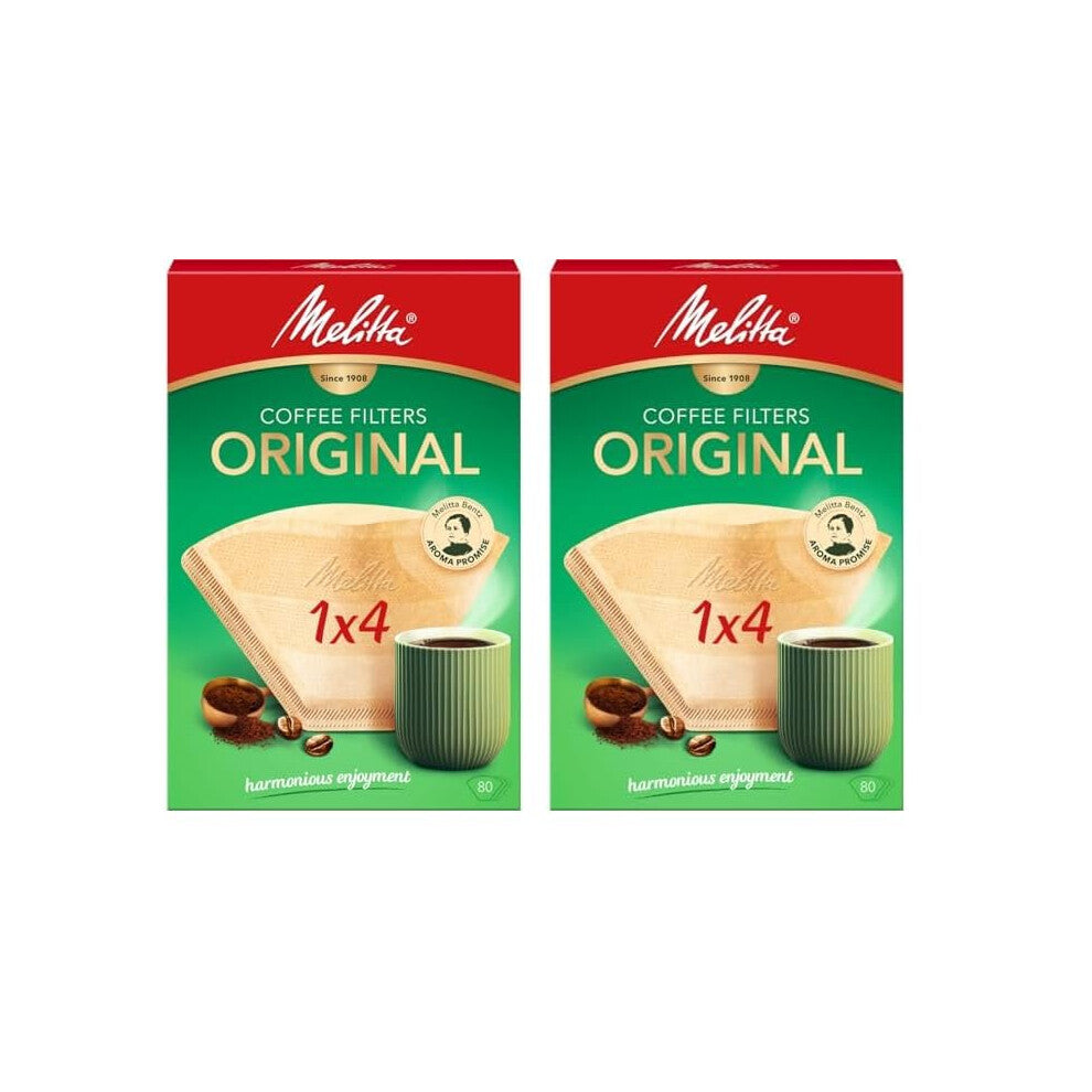 Melitta 13316152 Pack Original Size 1x4, 80, Filter Coffee Makers, Brown, Paper