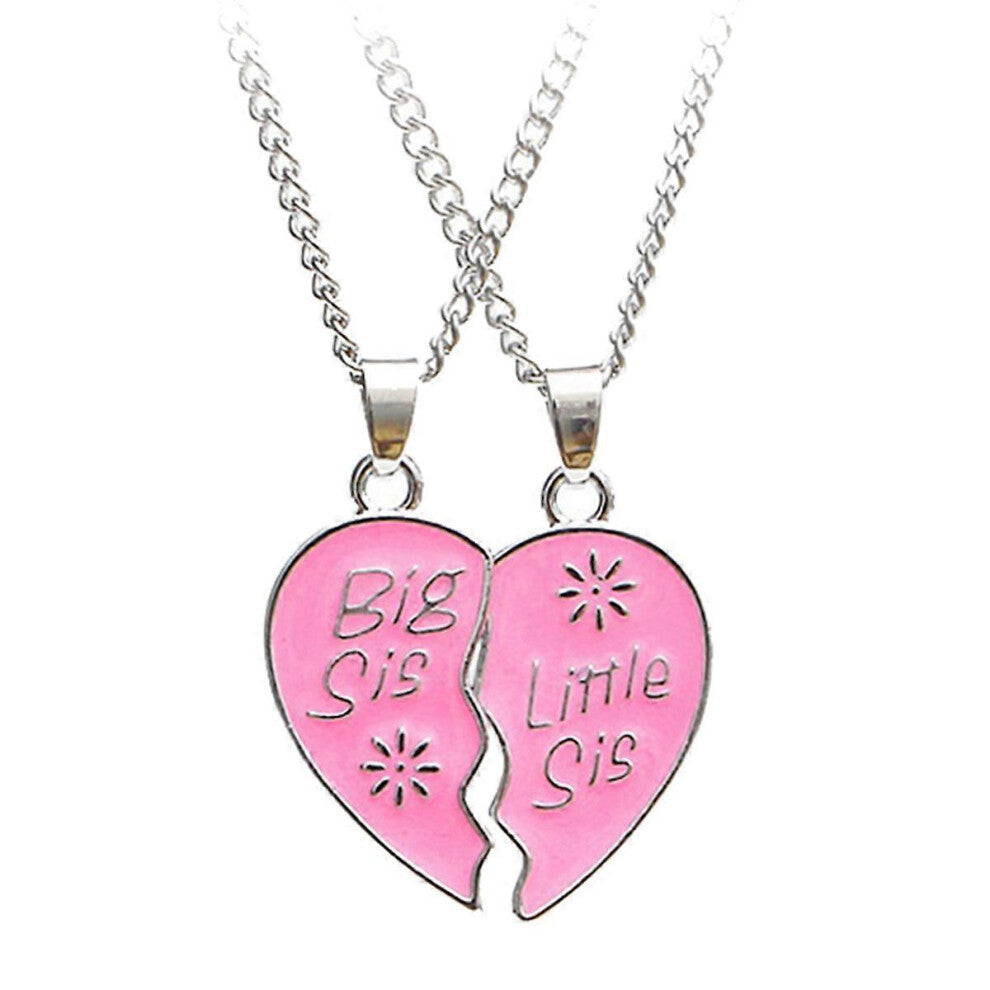 (As show, One size) Heart Jewelry Chrismas Gifts Bestie Necklaces Heart Sister Necklace Bff Necklace 2 Love Heart Puzzle Necklace