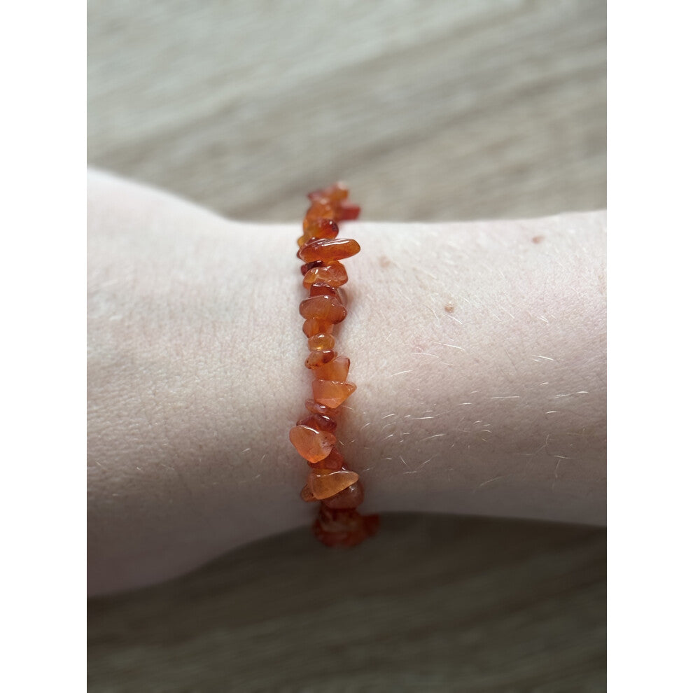 Carnelian Stone crystal chip Bracelet with gift bag for Healing