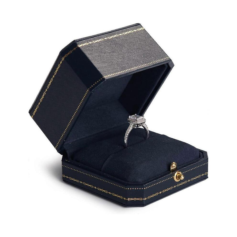 1 pcs   Noble Engagement Ring Box Octagonal Ring Boxfor Wedding Ceremony