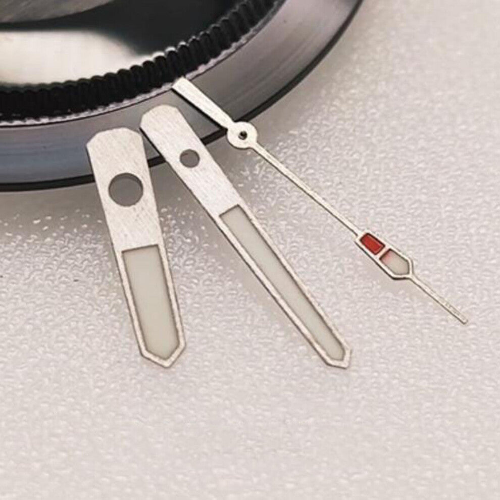 Watch Hands Retro Style Diving Super C3 Green Luminous for NH35-NH36 Movement (Silver)