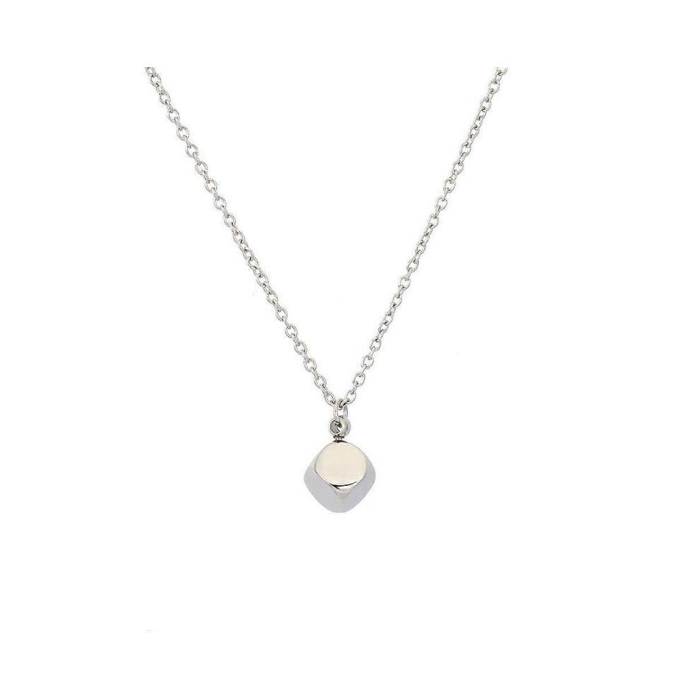 (16Mm Diameter Dice, Steel Color Glossy) Dice Necklace Decision Dice Movie Night Couple Ornament Accessories Stainless Steel Detachable Buckle