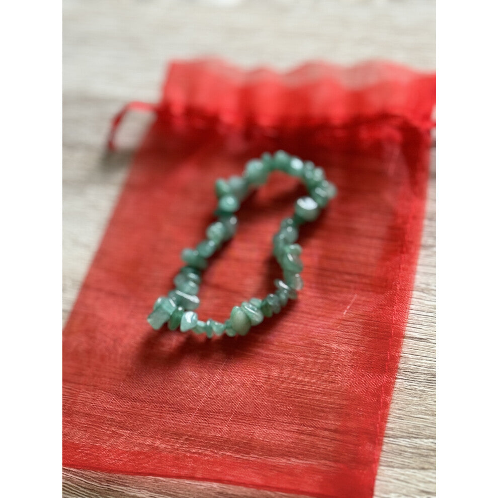 Green Aventurine Stone chip Bracelet with gift bag For Healing