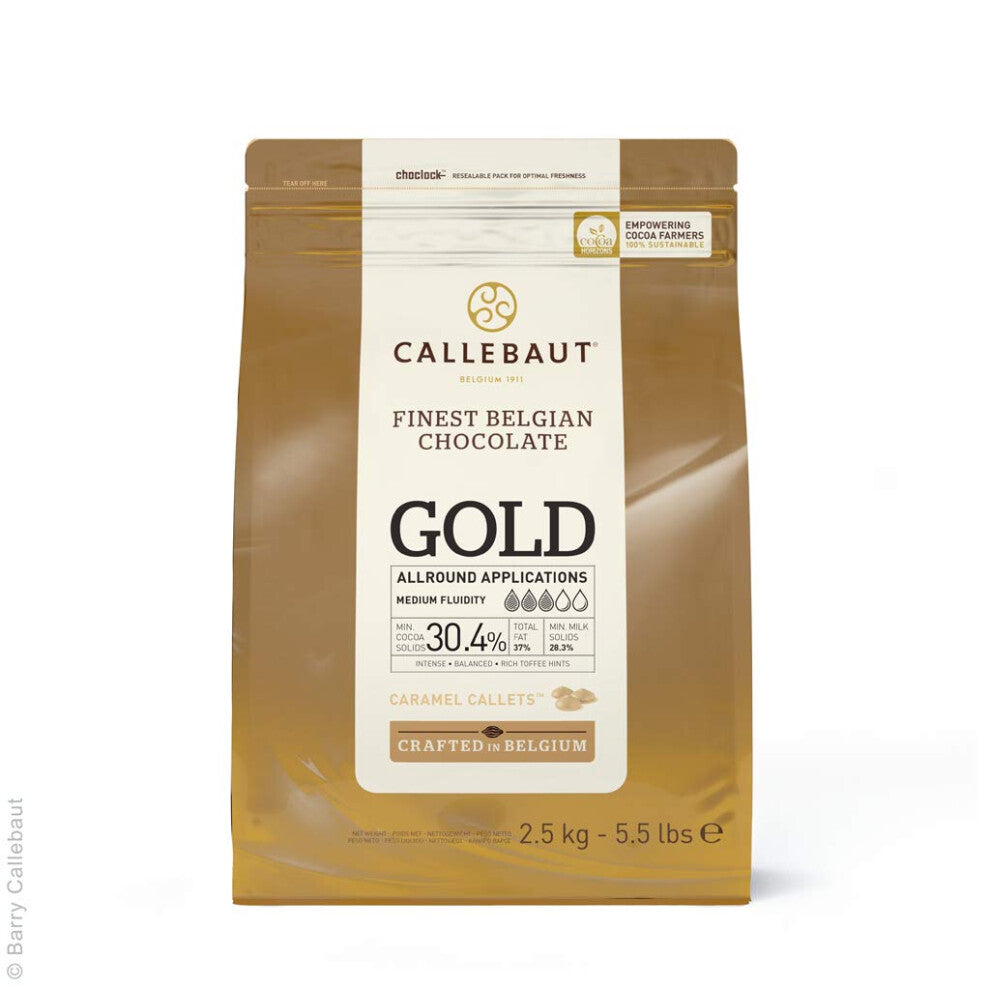 Callebaut Gold 30.4% - Finest Belgian Caramel Chocolate Chips (callets) 2.5kg