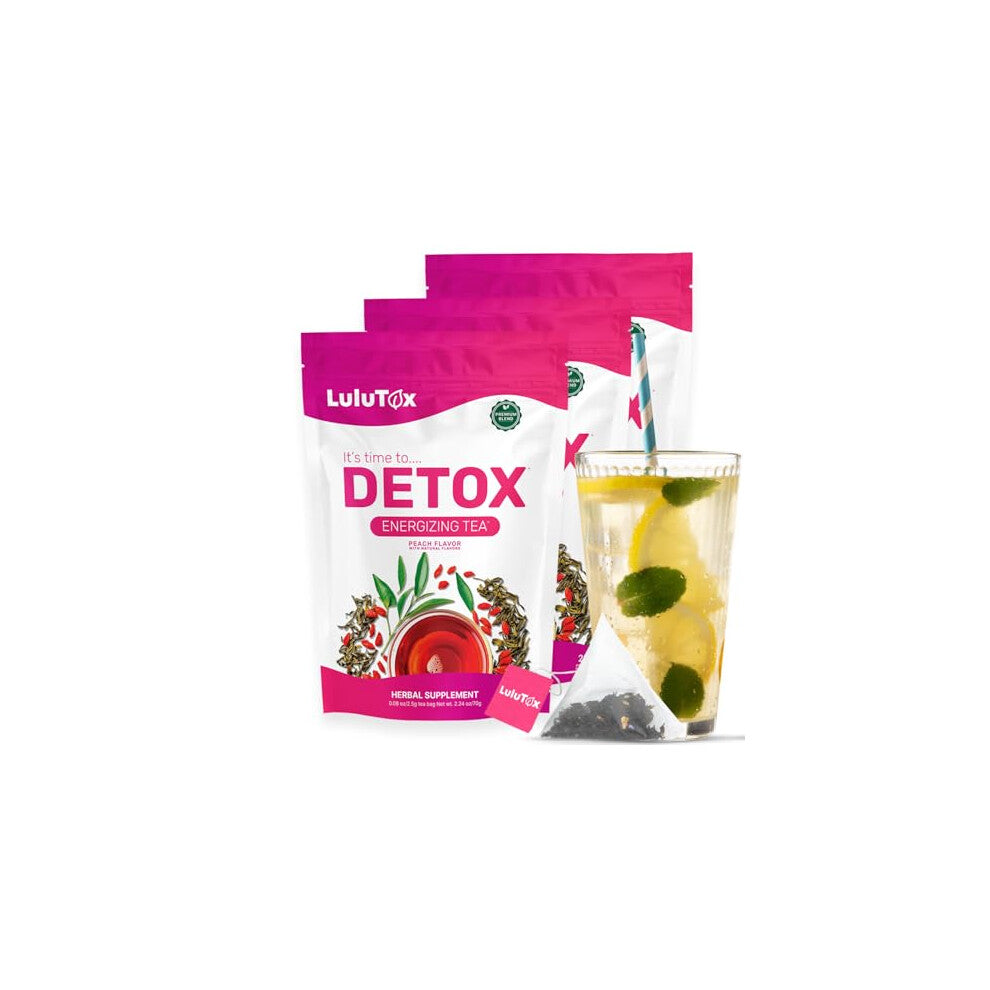 LULUTOX Detox Tea - Herbal Blend with Dandelion, Ginseng, and Ginger - Supports A Healthy Weight, Digestive Health - Vegan, All Natural, Laxative-Fre