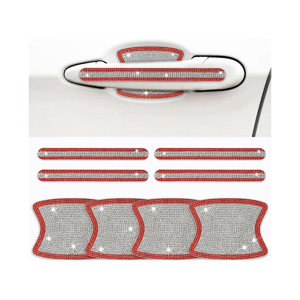 Glitter crystal stickers for car door handles - 8PCS, scratch protection and decorative decals