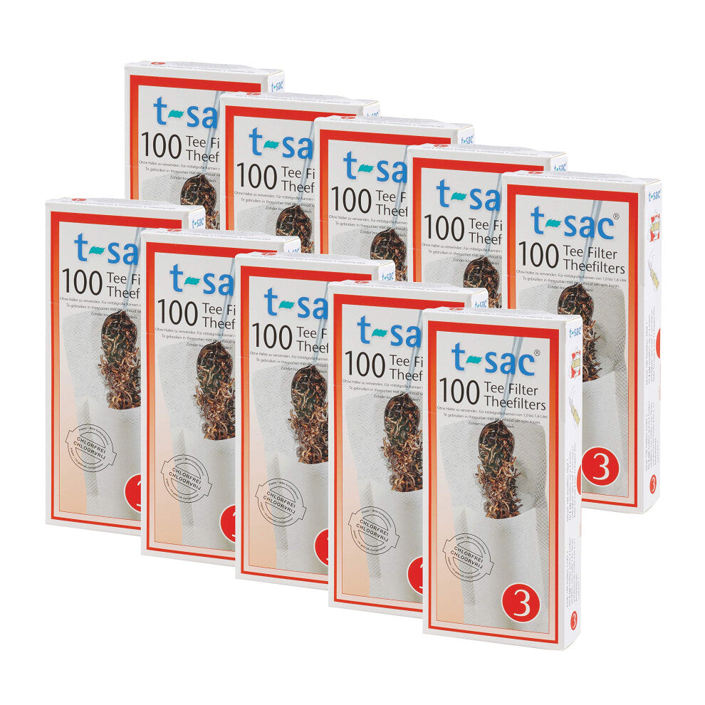 T-Sac Tea Filter Bags  Disposable Tea Infuser  Number 3-Size  3 to 8-Cup Capacity  Set of 1 000