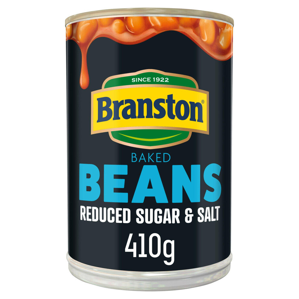 Branston Baked Beans in Tomato Sauce, Reduced Sugar & Salt (410g) - Pack of 6