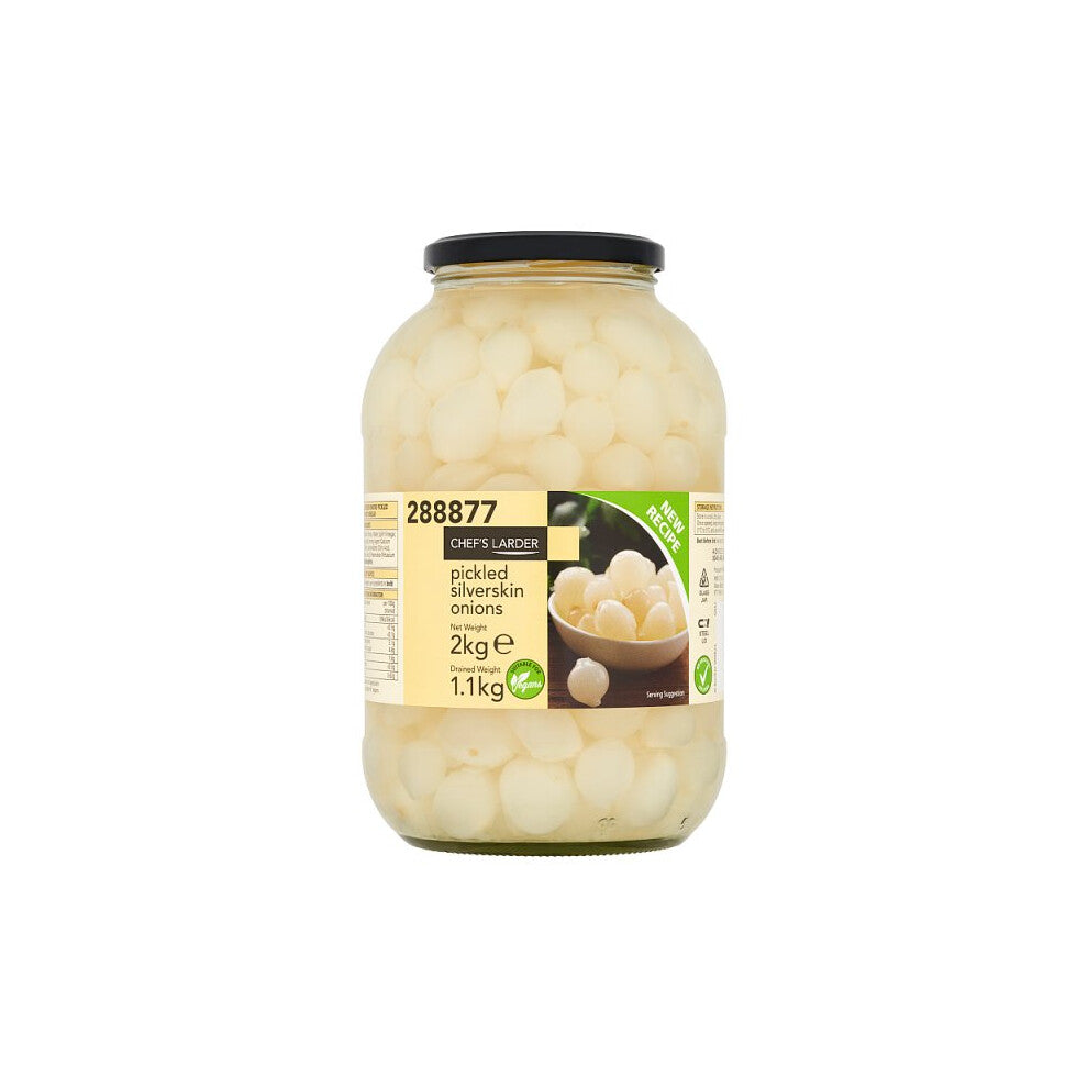 Chef's Larder Pickled Silverskin Onions 2.25kg (Drained Weight 1.31g) Pack of 2