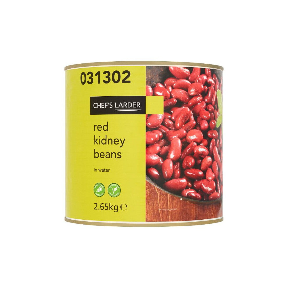 Chef's Larder Red Kidney Beans in Water 2.65kg (Drained Weight 1.50g) Pack of 6