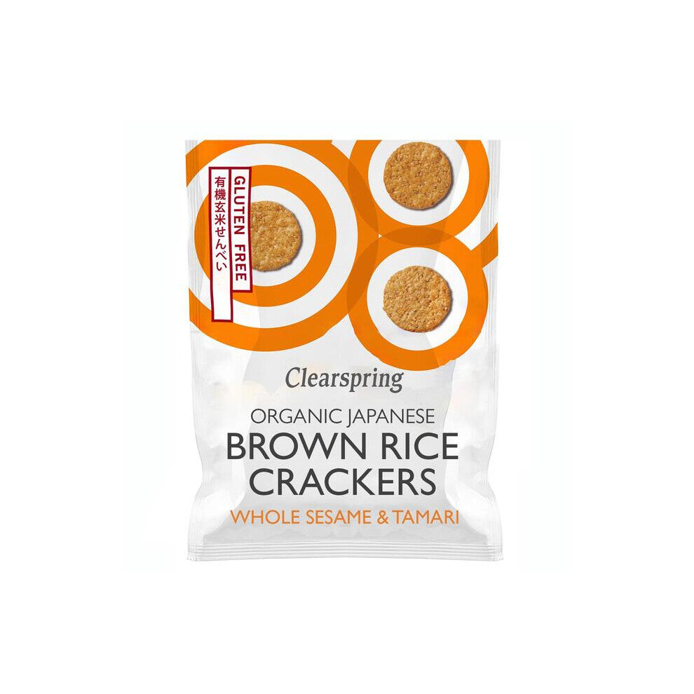 Clearspring Organic Whole Sesame Brown Rice Crackers 40g