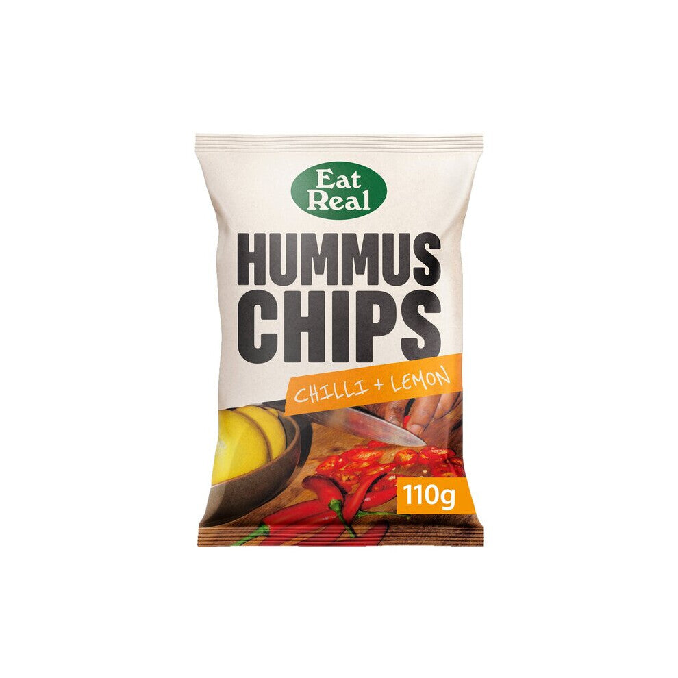 Eat Real Hummus Chilli & Lemon Flavoured Chips 110g - (PACK OF 4)