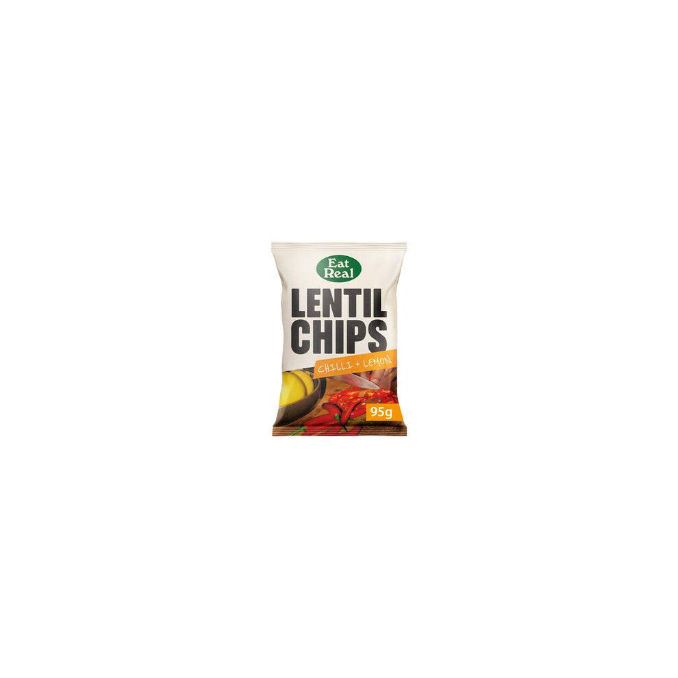 Eat Real Lentil Chilli & Lemon Flavoured Chips 95g - Pack of 6
