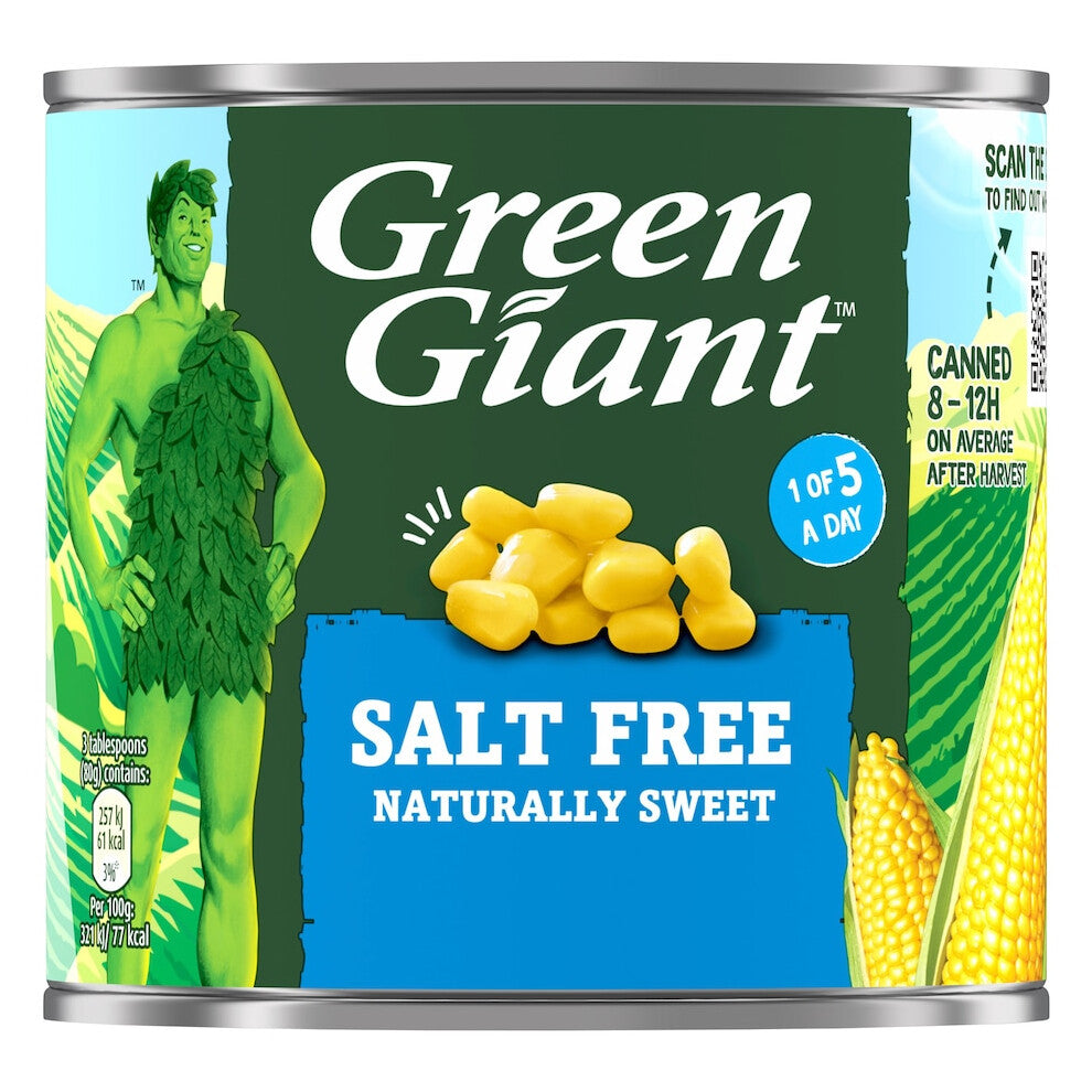 Green Giant Naturally Sweet Sweetcorn No Added Salt (3x340g) - Pack of 2