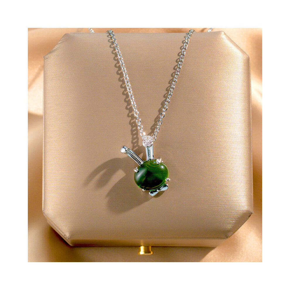 (X293 Silver - Little Rabbit) A light luxury design silver titanium steel necklace, versatile collarbone chain and high-end neck chain