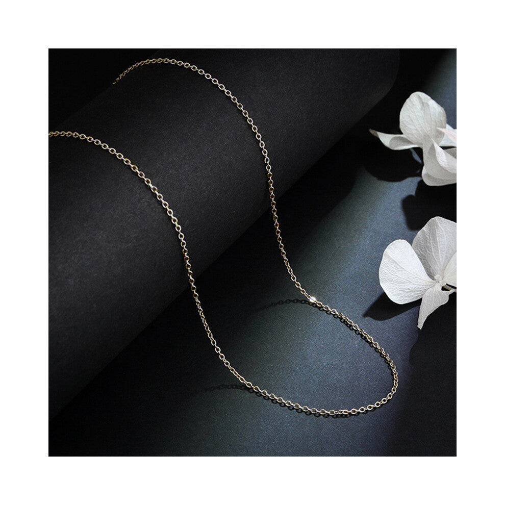 (Silver O-shaped chain (bare chain)) A light luxury design silver titanium steel necklace, versatile collarbone chain and high-end neck chain