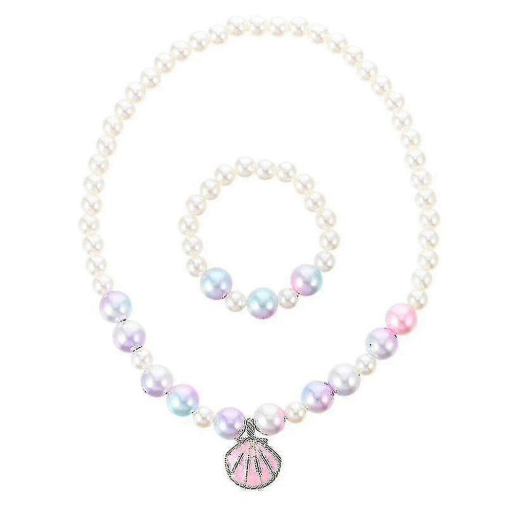 1 Set Of Decorative Back Chain Pearl Necklace Collarbone Women Ornament