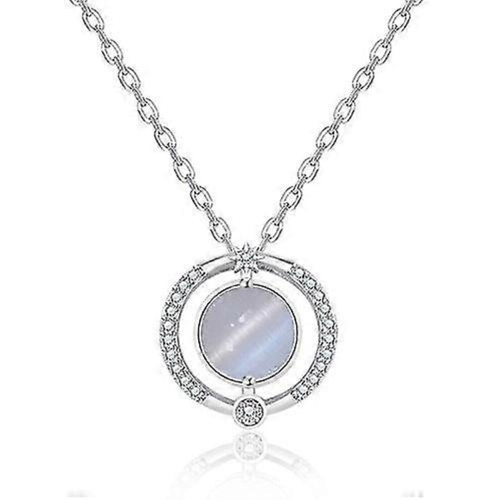 A211 Ladies Moonlight Opal Pendant Clavicle Necklace(-zou