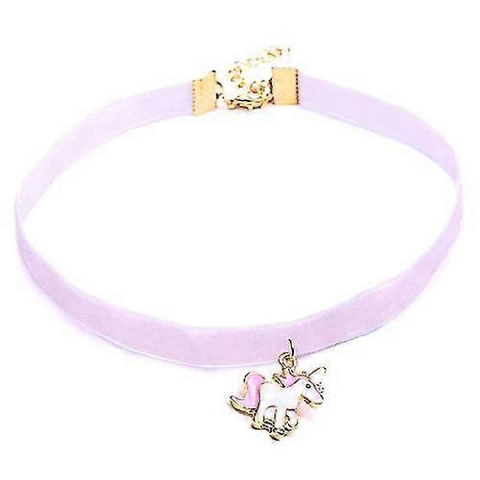 Women Animal Unicorn Lace Choker Necklace Pendant(-z