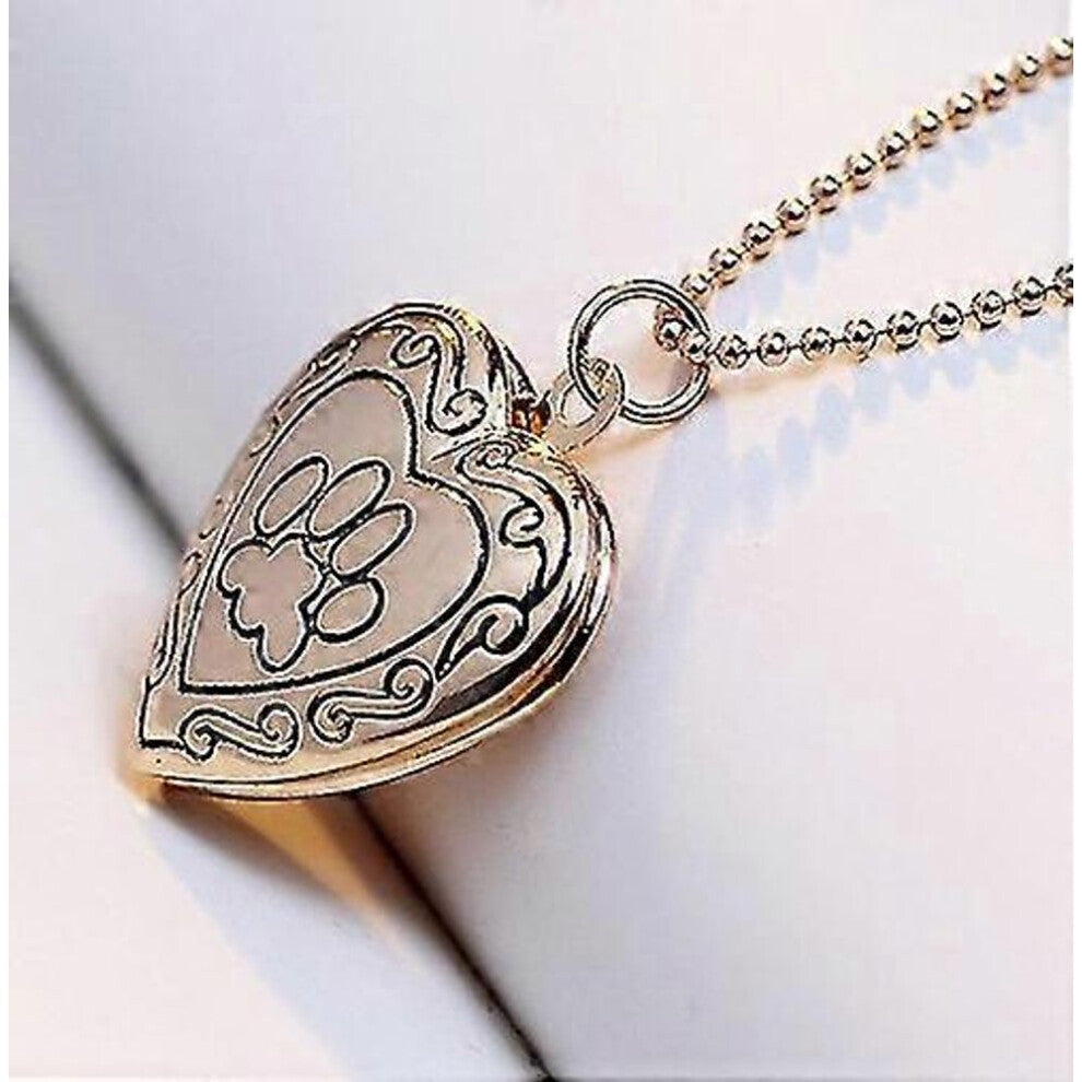 Diy Heart-shaped Photo Frame Memory Locket Pendant Necklace Jewelry-zc