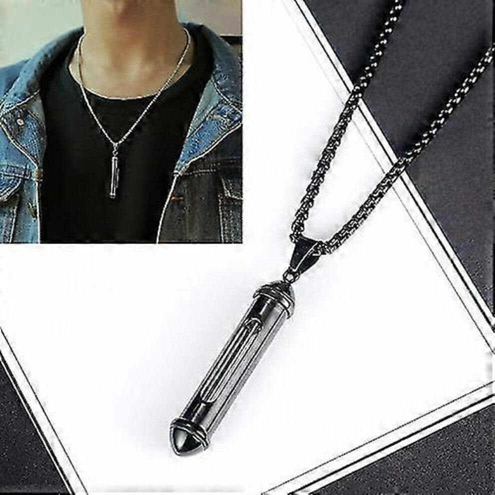 Opk 1573 Men Classic Cylindrical Openable Perfume Bottle Pendant Necklace-zc