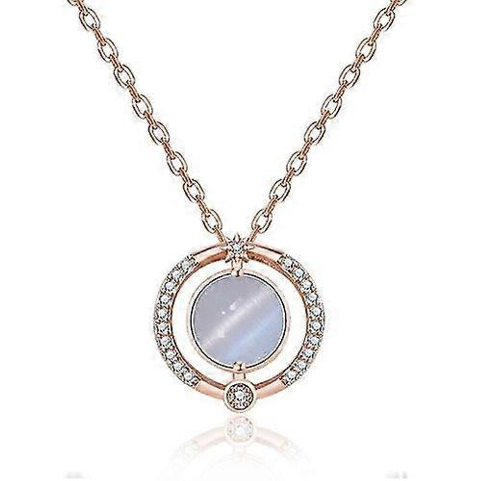 A211 Ladies Moonlight Opal Pendant Clavicle Necklace(-z