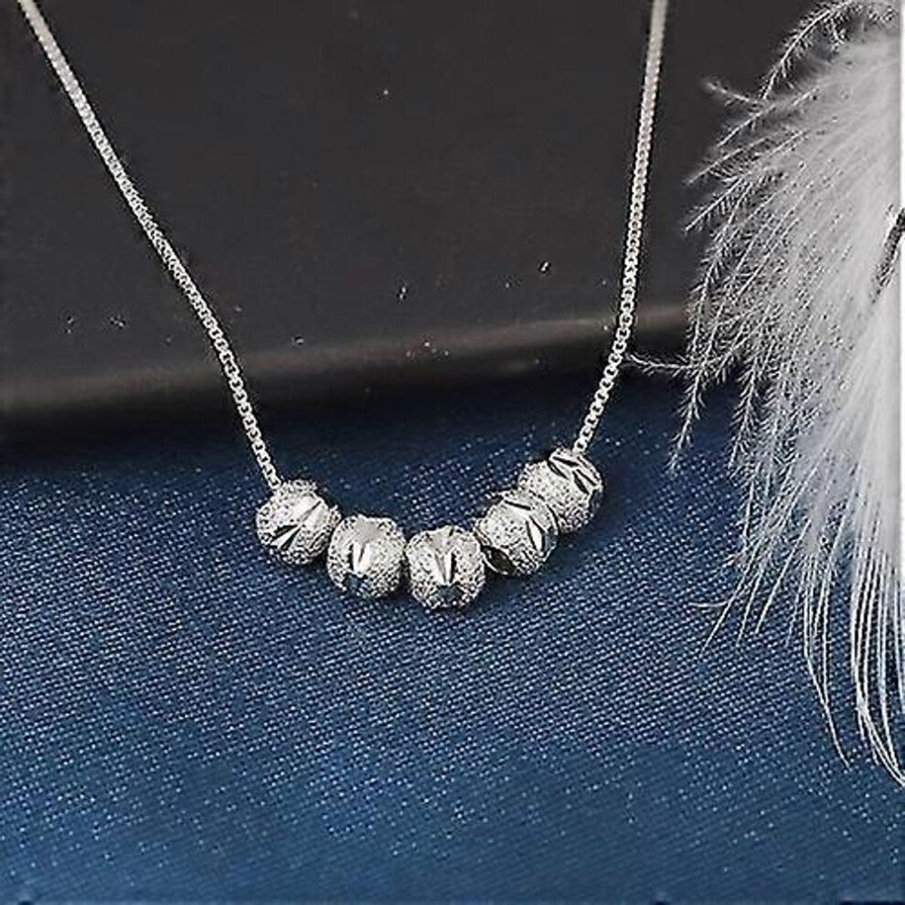 Frosted Transfer Bead Clavicle Chain Necklace(-z
