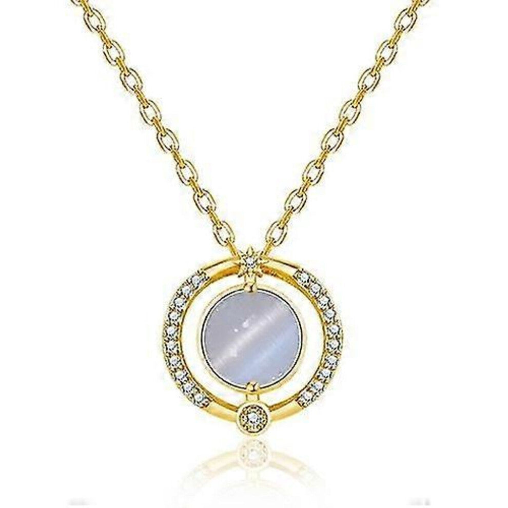 A211 Ladies Moonlight Opal Pendant Clavicle Necklace-zc