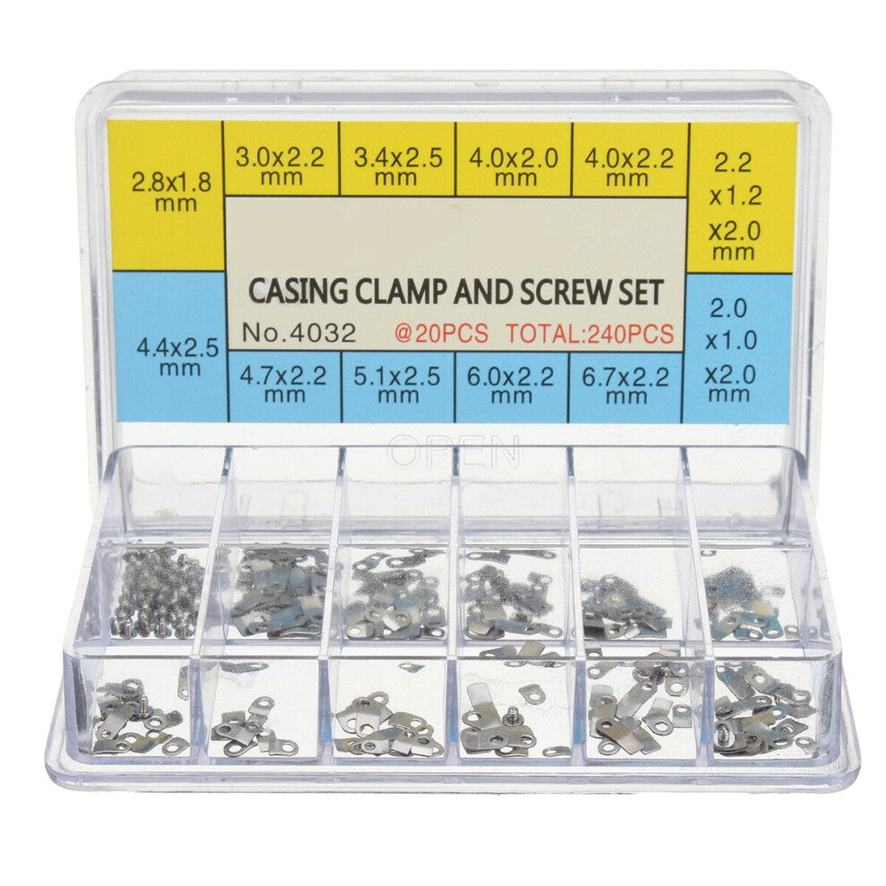 240Pcs Watch Casing Clamp Adapter Movement Repair Securing Screw Washer for ETA 2824 2836 2846
