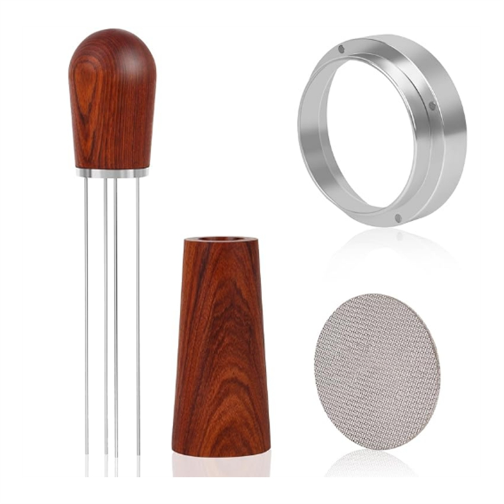 54mm Espresso Accessories Kit, WDT Tool, Dosing Funnel and Puck Screen Set, Coffee Needle Distribution Stirrer