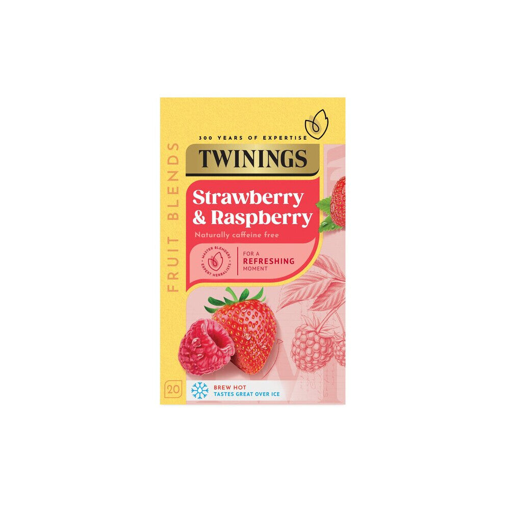 Twinings Strawberry & Raspberry Tea Bags 20 per pack - Pack of 6