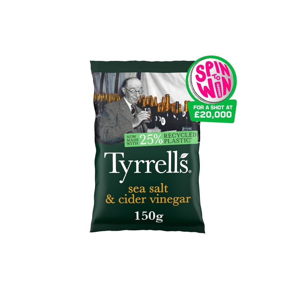 Tyrrells Hand Cooked English Crisps - Sea Salt & Cider Vinegar (150g)