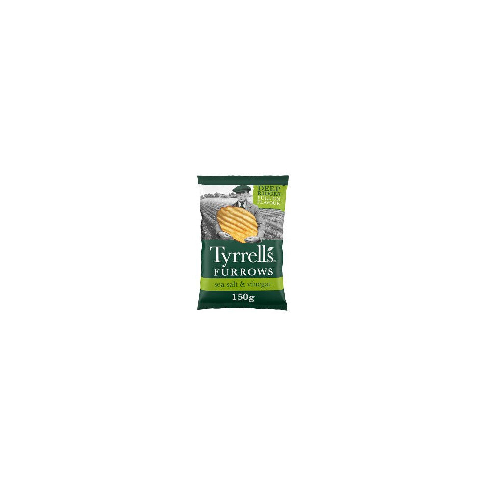 Tyrrells Furrows Hand Cooked English Crisps - Sea Salt & Vinegar (150g)