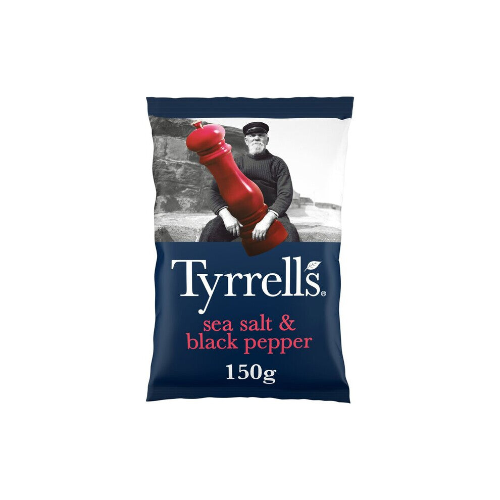 Tyrrells Sea Salt & Black Pepper Crisps 150g (Pack of 6)
