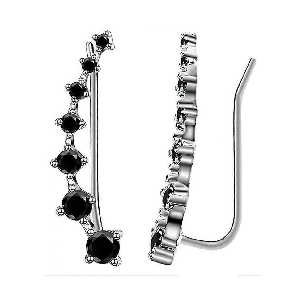 1 Bling Ear Cuffs 7 Crystals 925 Sterling Silver Hypoallergenic