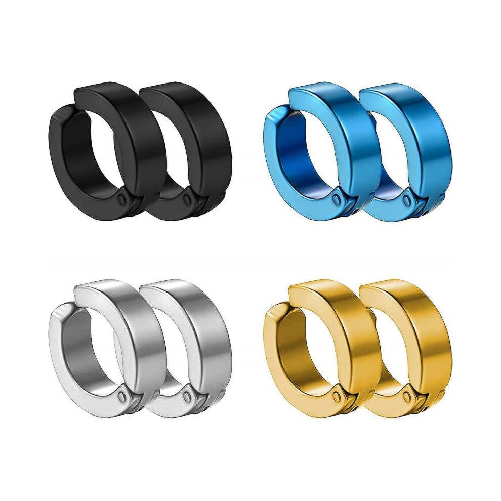 8 Pieces Non-piercing Earrings Ear Clip Fake Ear Hoops for Men And Women Inless