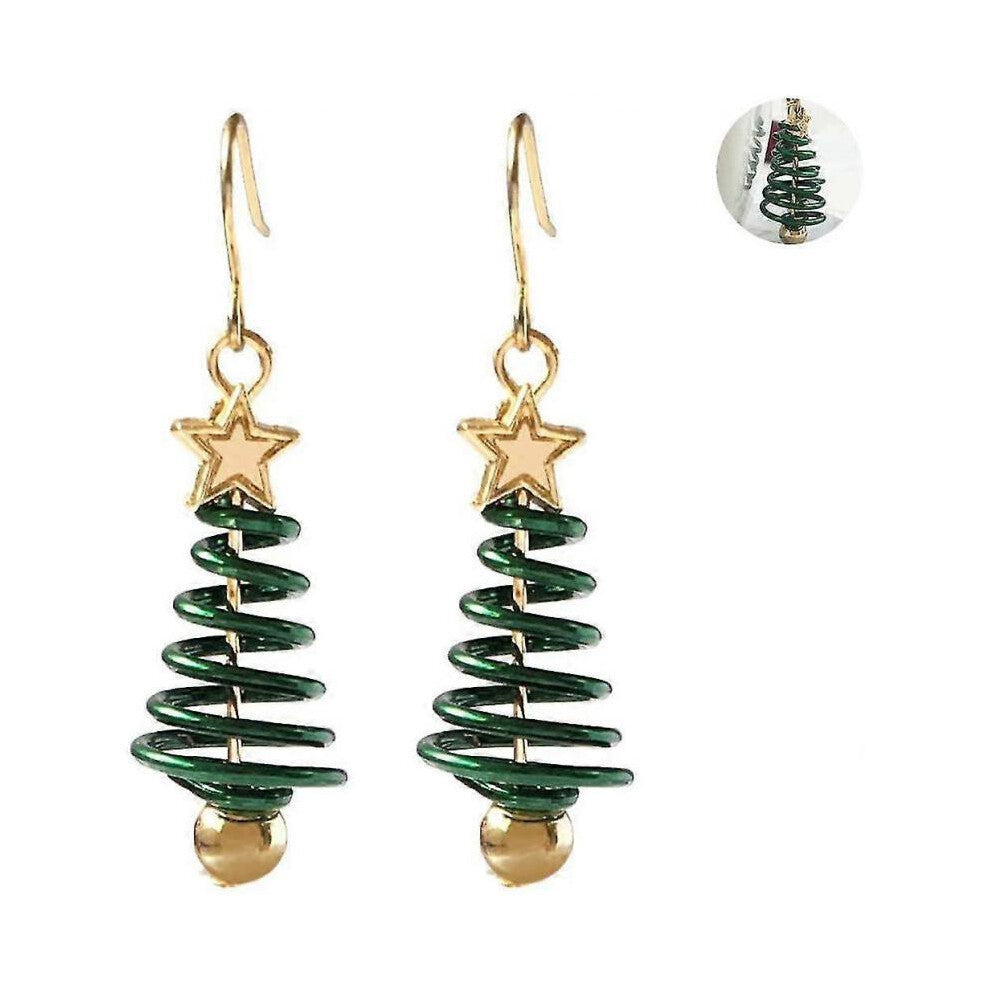 Women's Earrings Christmas Tree Fashion Jewelry Earrings Christmas Glitter Green