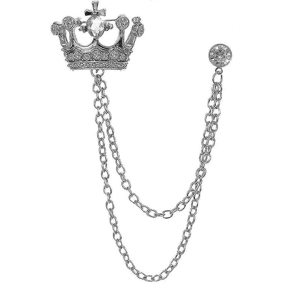 (As show, One size) Brooch compatible  Men Suit Pin Vintage Chain Brooch Suit Shirts Accessories