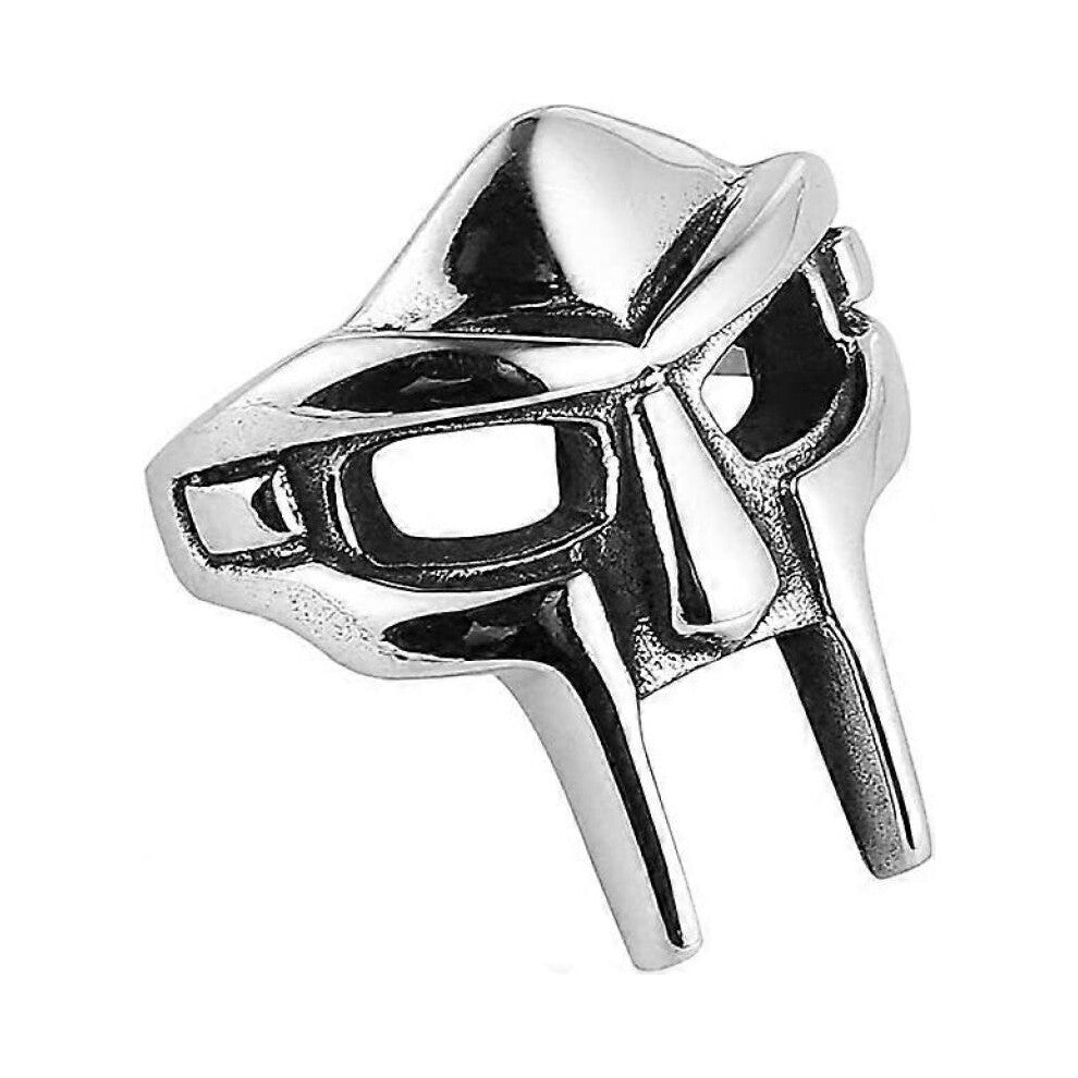 Gothic Biker Punk Vintage Stainless Steel Ring Spartan Mask Helmet Nordic Pagan Viking Rings